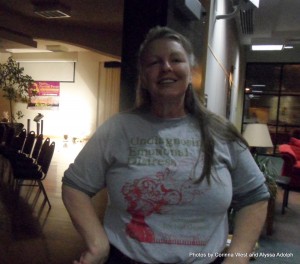 SAM_2356 Kathleen Dake from Jefferson City, MO models her UnDiagnosing Emotional Distress T-shirt.