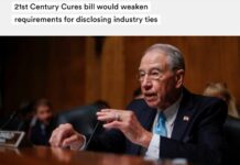 “21st Century Cures Bill Would Weaken Requirements for Disclosing Industry Ties”