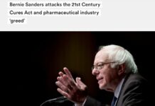 “Bernie Sanders Attacks the 21st Century Cures Act and Pharmaceutical Industry ‘Greed’”