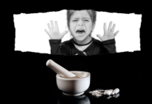 Q&A: May I Take My Foster Child Off Her Drug Cocktail? girl crying behind mortar and pestle