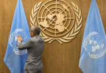 UN Report Criticizes Biomedical Approach to Mental Health UN flags being prepared for UN General Assembly General Debate