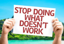 Stop Saying This, Part Two: “Reframing” and More sign reads "stop doing what doesn't work"