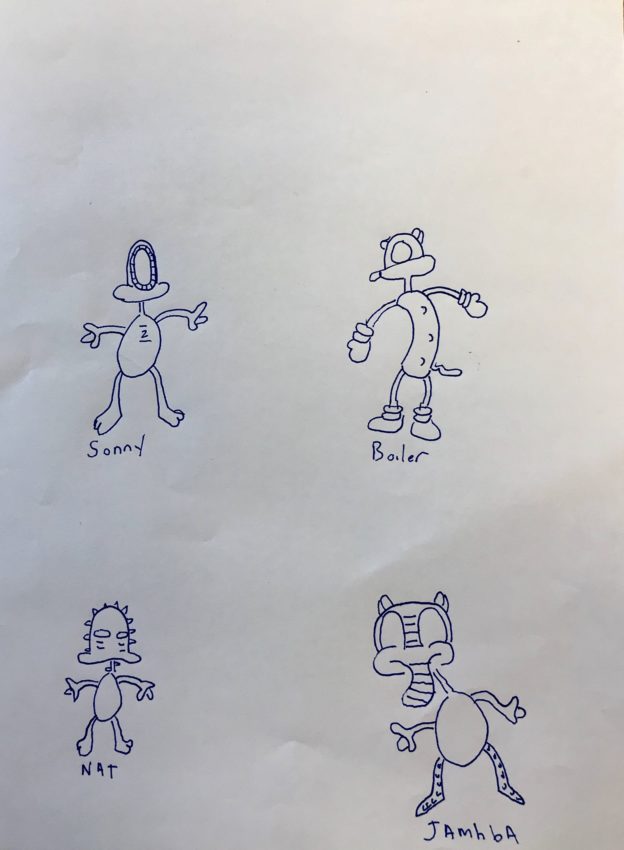 4 cartoon characters