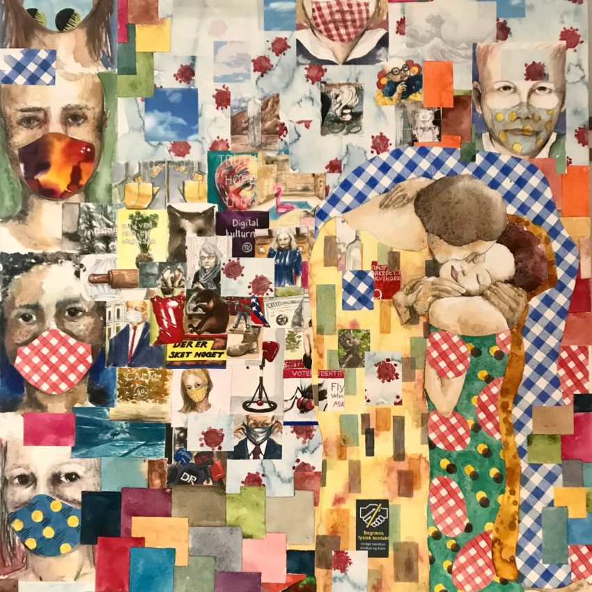 Collage with people in masks