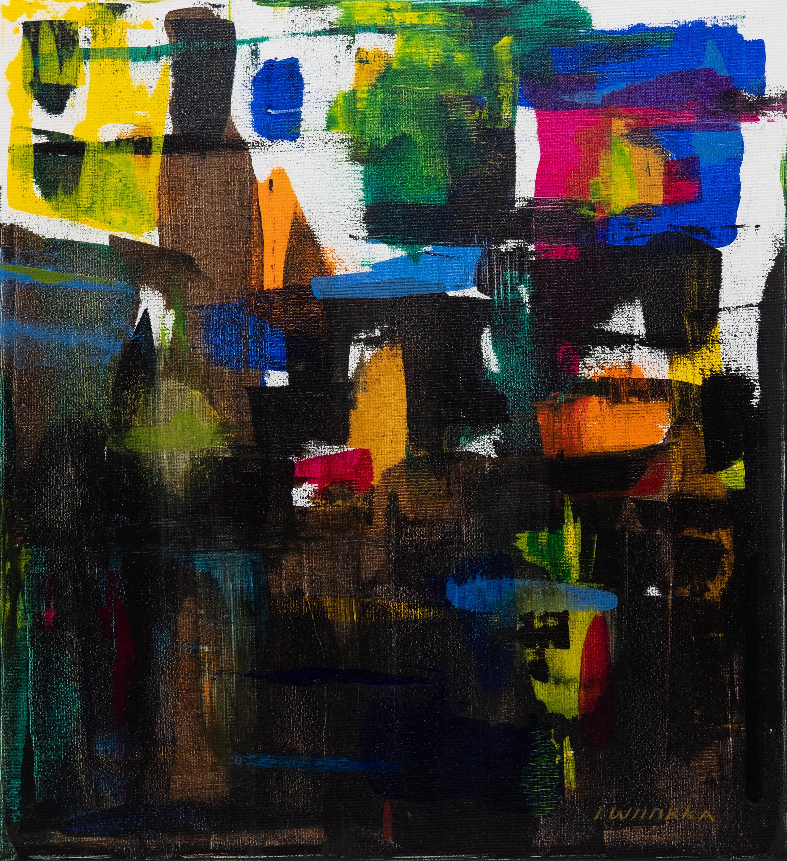 colorful paint strokes in a collage