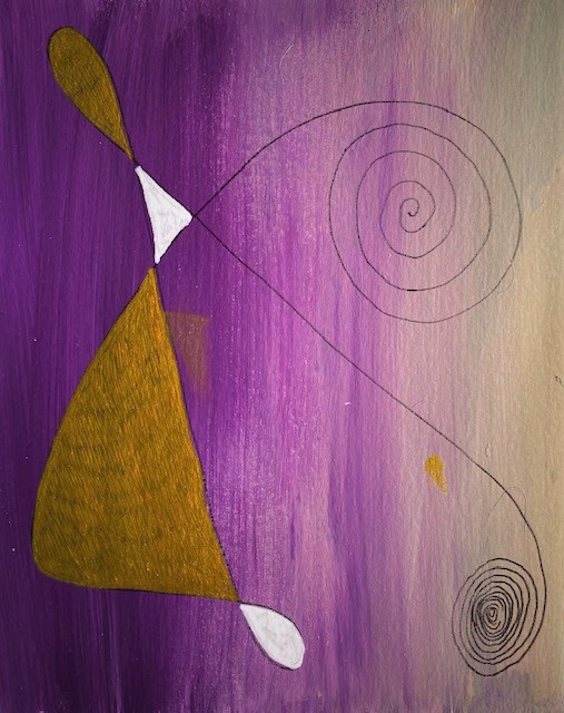Swirling lines on a gradated purple background