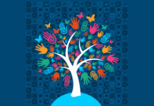 When It Comes to Mental Health Problems, The Disability Framework Fails An illustration of a tree with cartoon hands for leaves on a blue background
