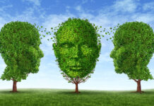 Unity in Diversity: Rethinking Mental Health and Our Connection to Nature Illustration of trees shaped like human heads