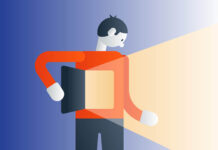 The Answers Are in Our Weak Spots An illustration depicting a man opening a door in his chest, light spilling out