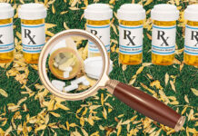 A New Paradigm for Testing Psychiatric Drugs Is Needed Illustration depicting prescription bottles on a grass background. One is tipped over and a magnifying glass examines the spilled pills
