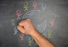 Over-stressing Stress: American Psychological Association Report Omits Oppression A hand erases a chalk drawing of the world surrounded by stick figures