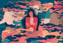 Mental Disorder Has Roots in Trauma and Inequality, Not Biology Illustration: Lonely and sad stands a suffering man in a crowd of people walking by