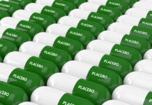 Much of U.S. Healthcare Is Broken: How to Fix It (Chapter 2, Part 3) 3D render of placebo pills in row