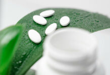 Prescription Drugs: The Hidden Costs to Health and the Planet White pills on a green leaf, close-up photo