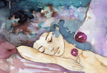 What Are Waking Dreams, and Why Should You Care? watercolor portrait of a sleeping woman