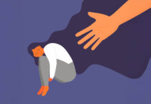 Don’t Include Involuntary Commitment as a Treatment Tool in Seattle Stressed, frustrated girl concept vector. Scene of accusation in life, depression in work. Human hand helps lonely woman. Upset girl with long hair sits and hugs her knees.
