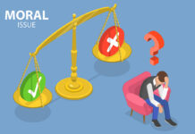 Power, Privilege & Controlling the Narrative: Vested Interests in ‘Mental Health’ 3D Isometric Flat Vector Conceptual Illustration of Moral Issue, Ethical Dilemma, Decision Making.