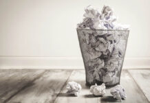 Cochrane Recommends Antidepressants for Anxiety in a Garbage In, Garbage Out Review Crumpled papers in a trashcan