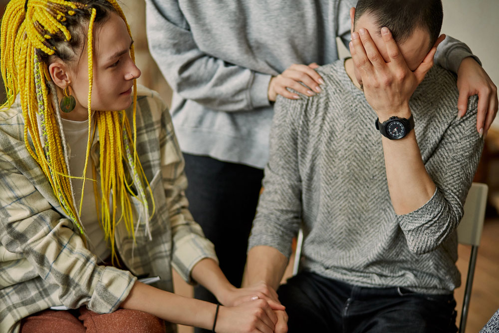 support group of young people in distress