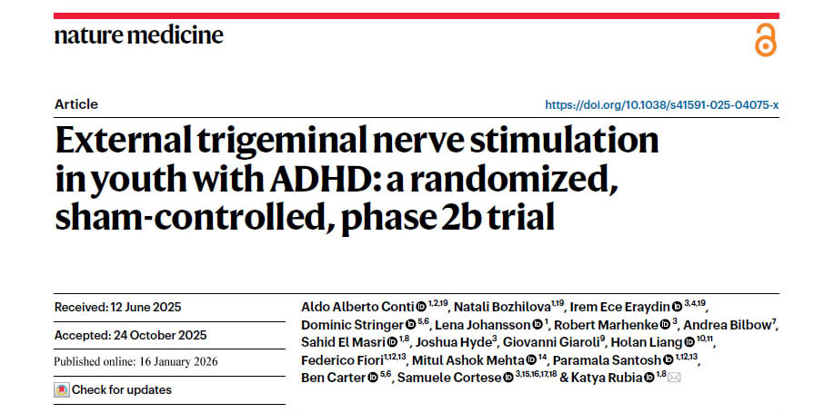 Rubia's study headline in Nature
